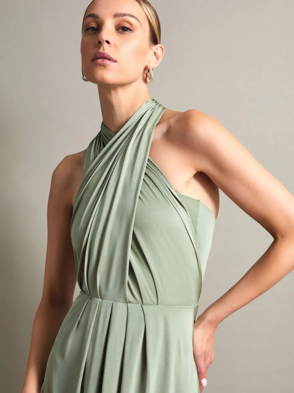 Monsoon Bottle Green Thea Multiway Bridesmaid Dress