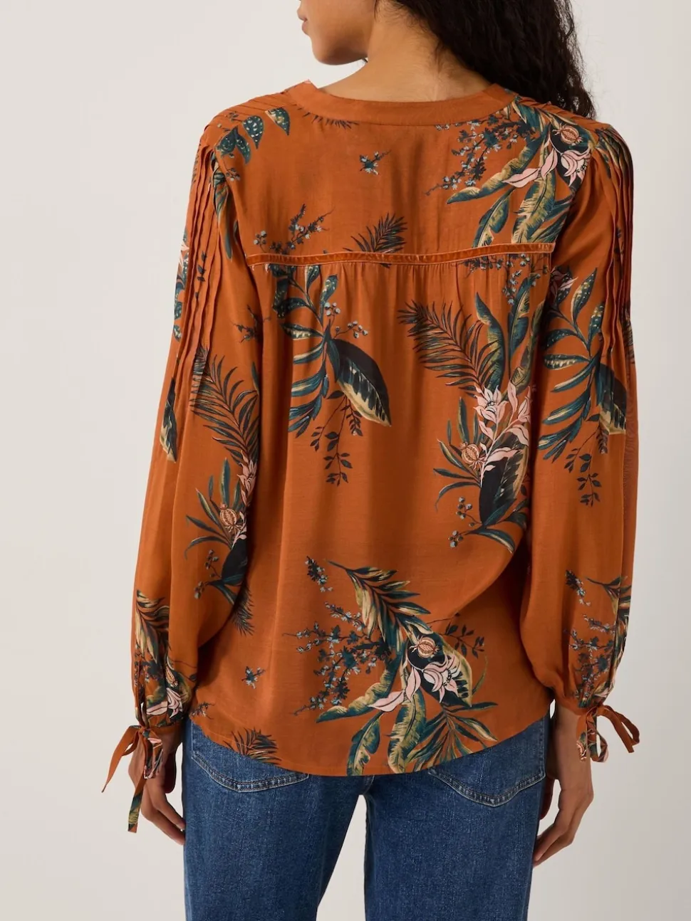 Monsoon Brown Georgie Botanical Print Blouse