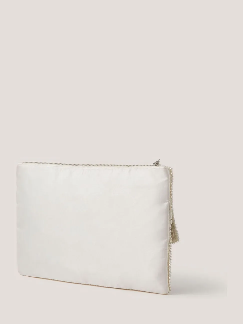 Monsoon Cream Audra Beaded Bow Pouch