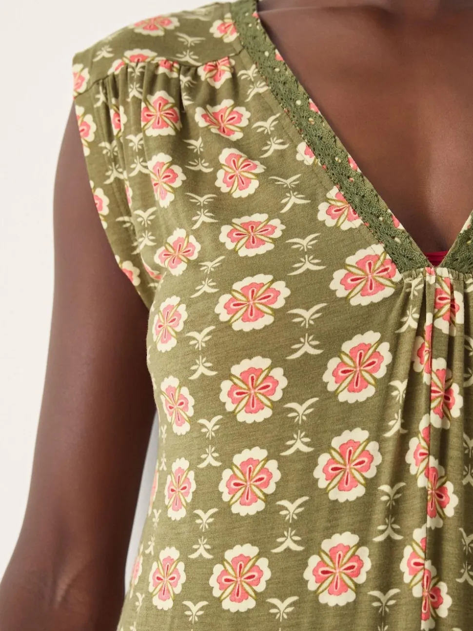 Monsoon Green Maddie Sleeveless Floral Print Jumpsuit