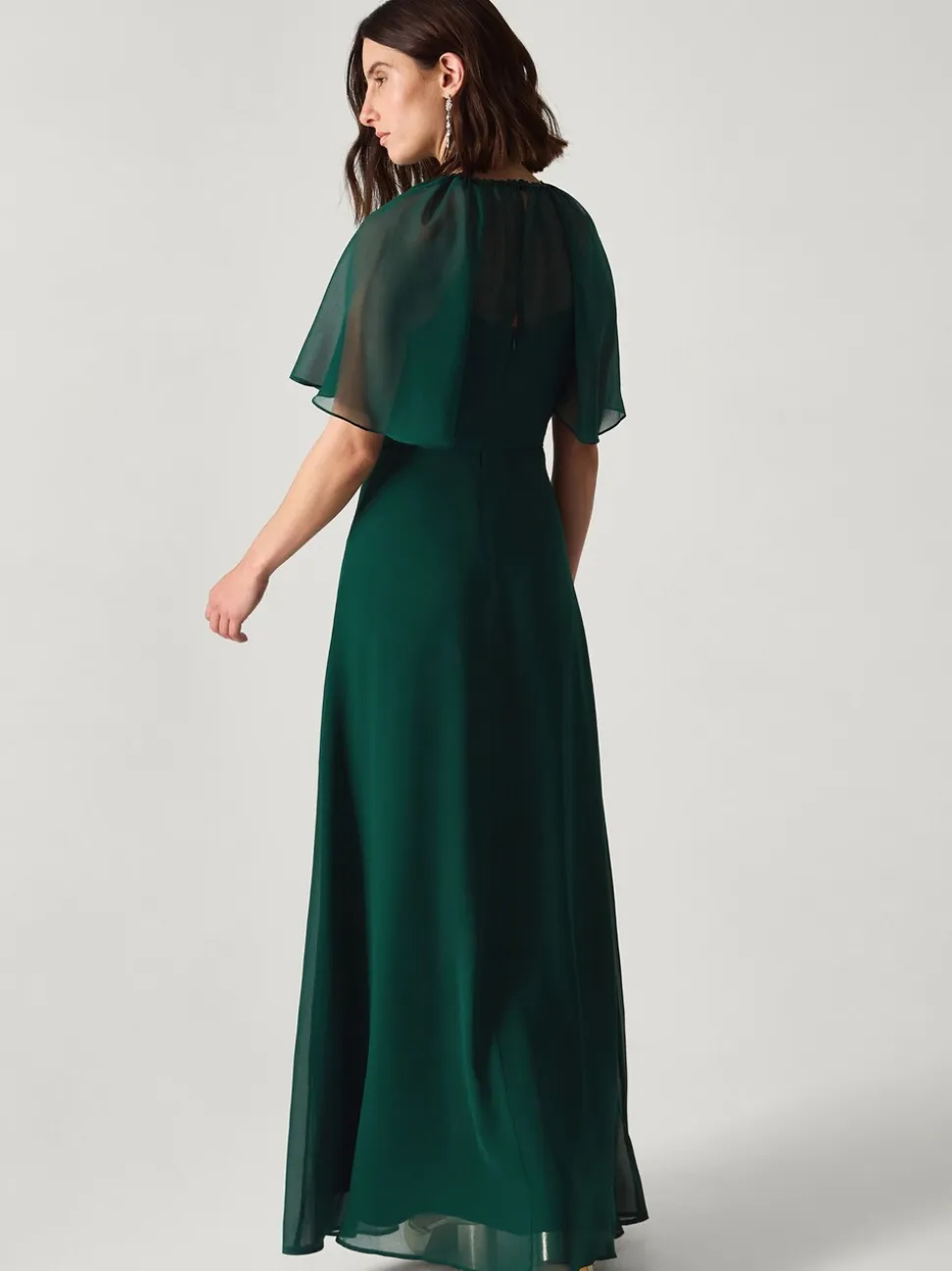 Monsoon Green Mona Angel Sleeve Maxi Dress