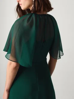 Monsoon Green Mona Angel Sleeve Maxi Dress