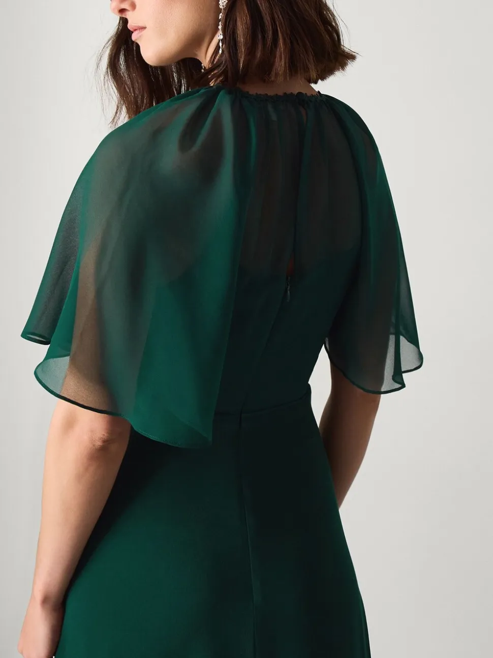 Monsoon Green Mona Angel Sleeve Maxi Dress