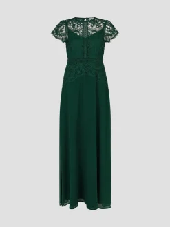 Monsoon Green Monica Lace Maxi Dress
