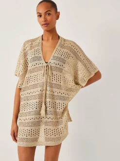 Monsoon Metallic Rosa Knit Mini Kaftan