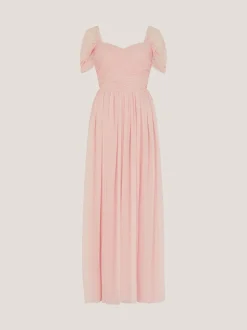 Monsoon Pink Evelyn Bardot Bridesmaid Dress