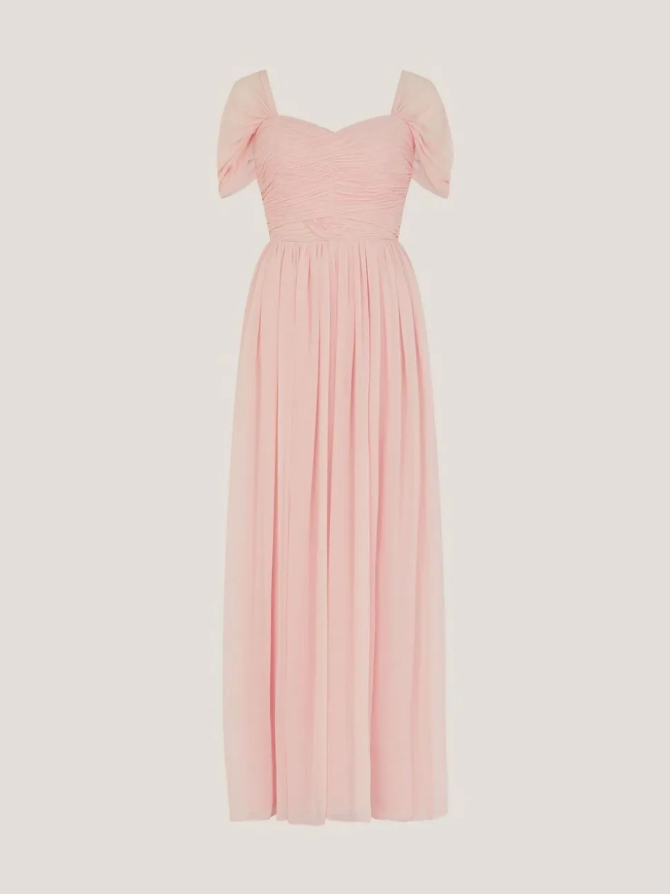 Monsoon Pink Evelyn Bardot Bridesmaid Dress