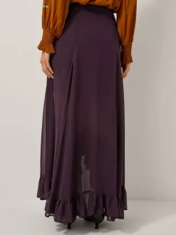 Monsoon Purple Elsie Frill Maxi Skirt
