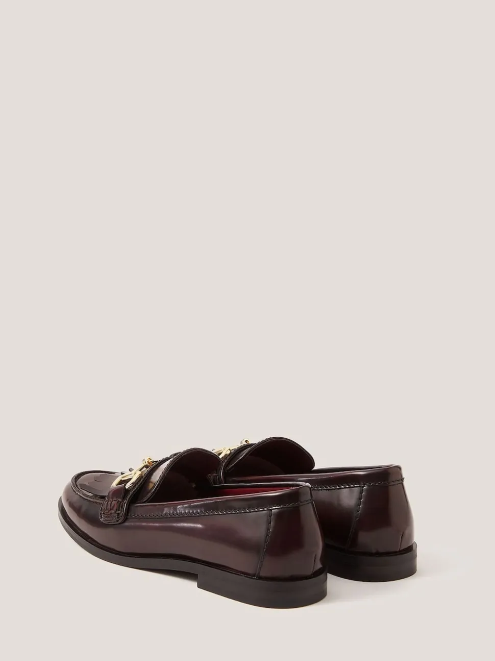 Monsoon Red Britt Fringe Leather Loafers