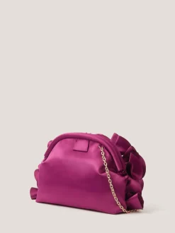 Monsoon Red Mindy Corsage Satin Clutch Bag