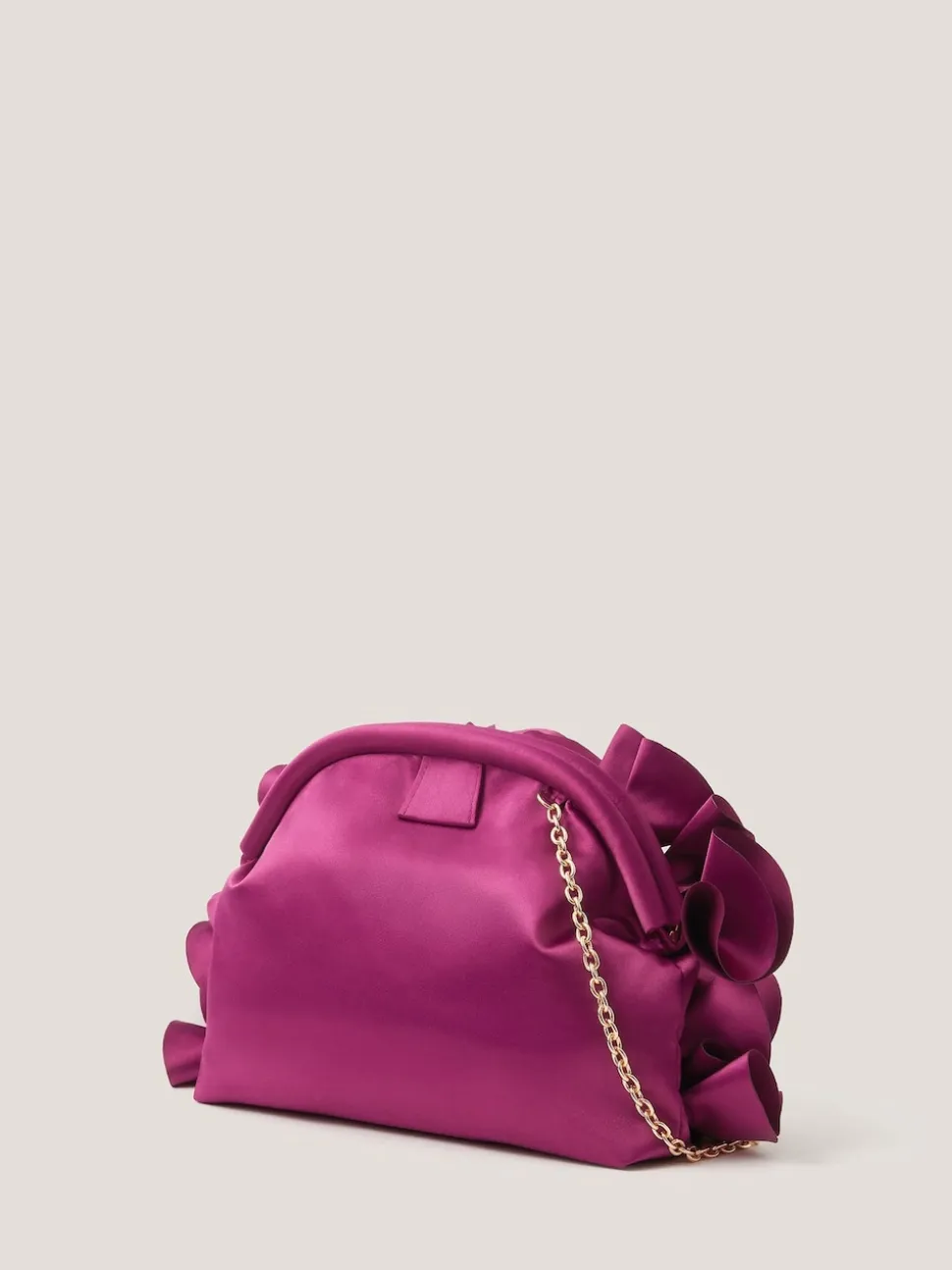 Monsoon Red Mindy Corsage Satin Clutch Bag