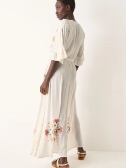 Monsoon White Juniper Embroidered Maxi Dress