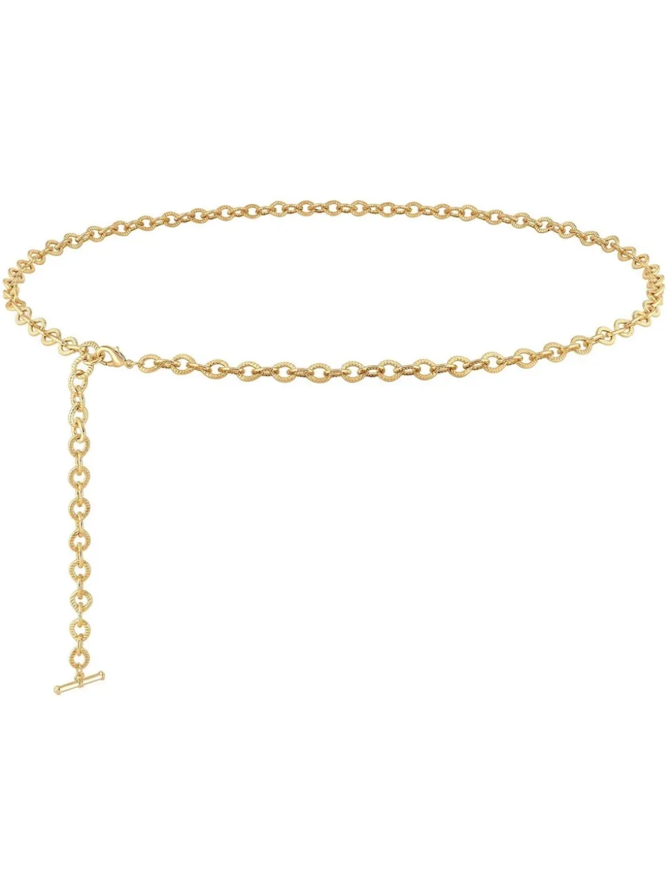 Mood Gold Polished Textured Chain Belt