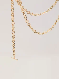 Mood Gold Polished Textured Chain Belt