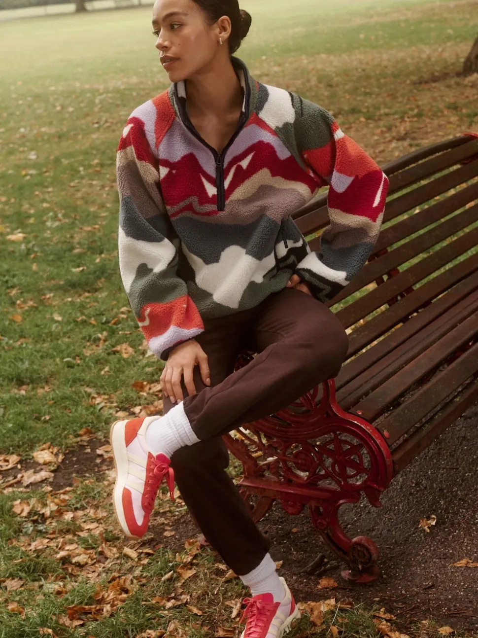 Mountain Print Active Printed Borg Jacket