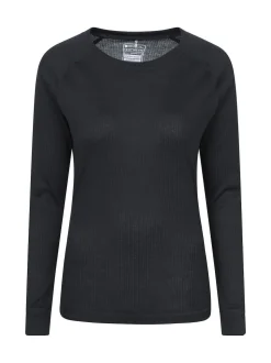 Mountain Warehouse Black Talus Womens Round Neck Thermal Top