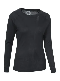 Mountain Warehouse Black Talus Womens Round Neck Thermal Top