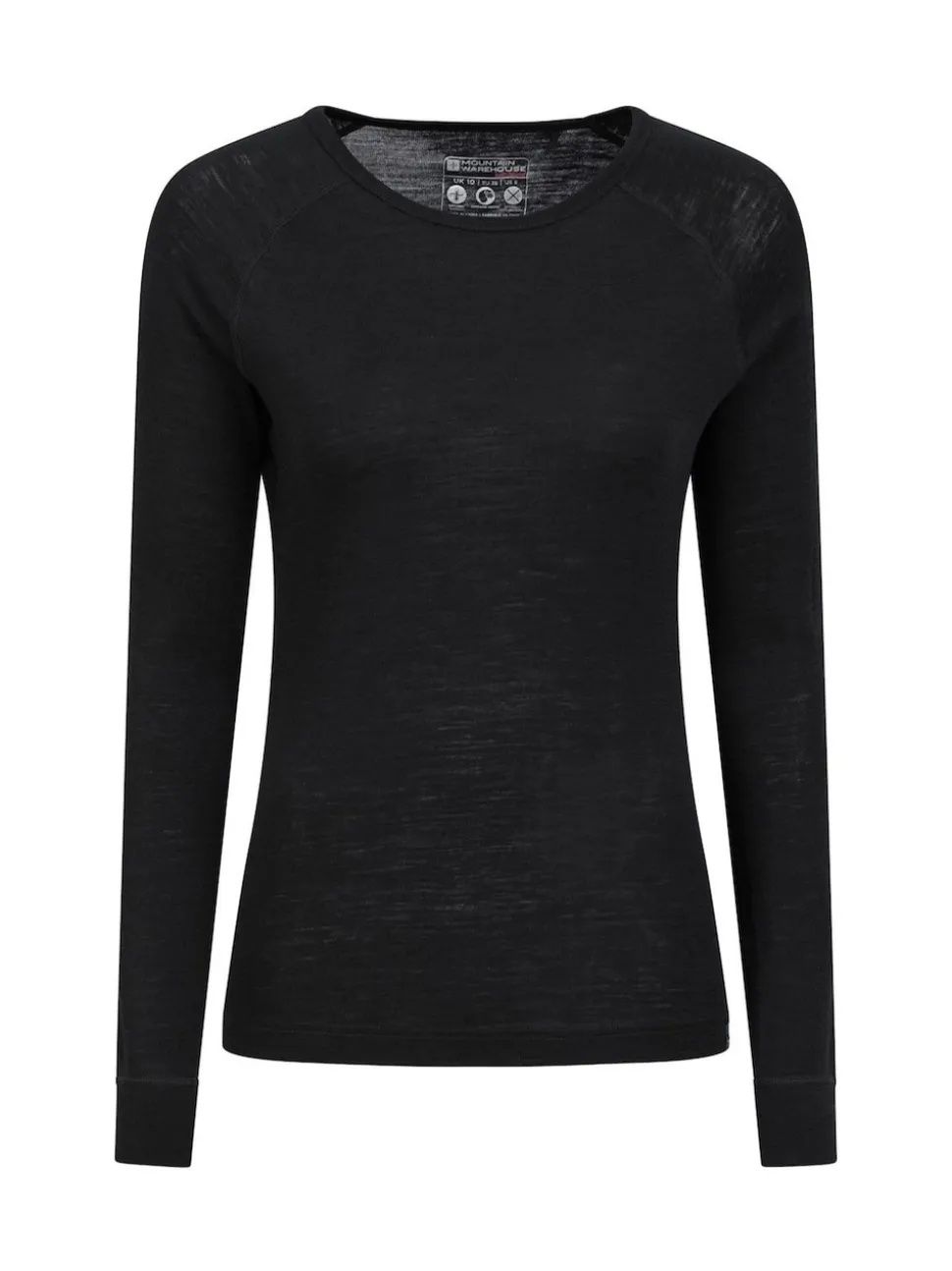 Mountain Warehouse Black Womens Merino Long Sleeve Thermal Top