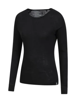 Mountain Warehouse Black Womens Merino Long Sleeve Thermal Top