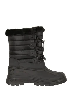 Mountain Warehouse Black Whistler Womens Sherpa Lined Adaptive Snow Boots