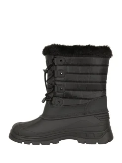Mountain Warehouse Black Whistler Womens Sherpa Lined Adaptive Snow Boots