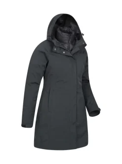 Mountain Warehouse Black Womens Alaskan 3-In-1 Waterproof Long Coat