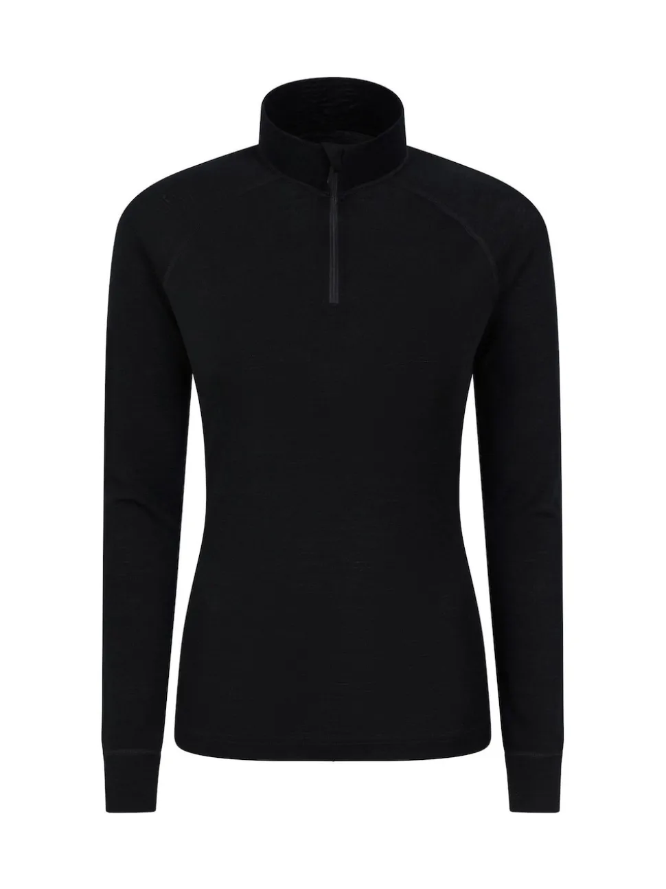 Mountain Warehouse Black Womens Merino Zip Neck Thermal Top