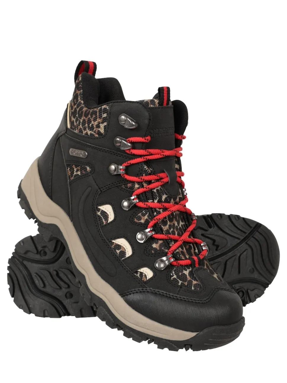 Mountain Warehouse Black/Leopard Womens Adventurer Printed Waterproof Boots