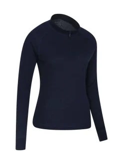 Mountain Warehouse Blue Talus Womens Zip Neck Thermal Top