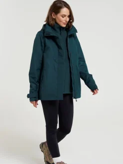 Mountain Warehouse Green Womens Fell 3-in-1 Water Resistant Jacket