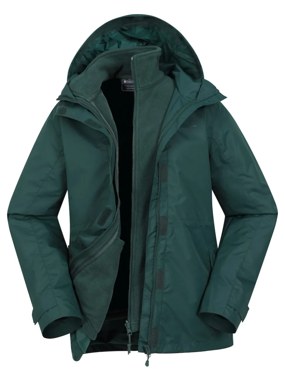 Mountain Warehouse Green Womens Fell 3-in-1 Water Resistant Jacket