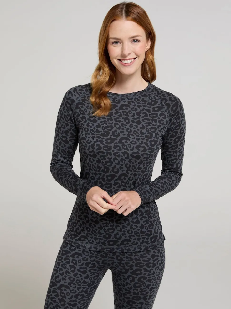 Mountain Warehouse Grey Talus Printed Womens Thermal Top