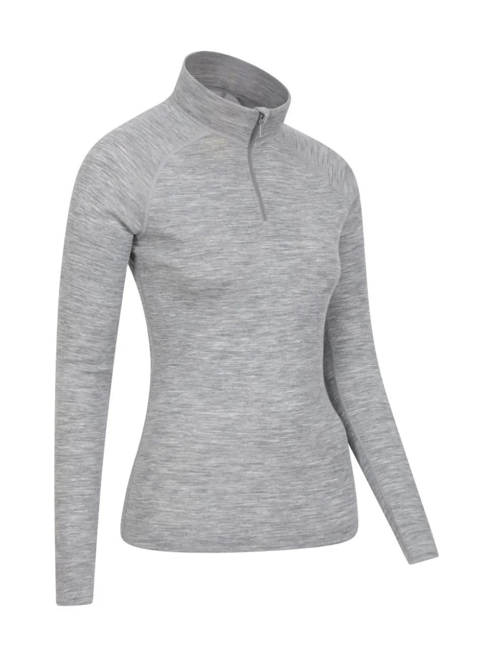 Mountain Warehouse Grey Womens Merino Zip Neck Thermal Top