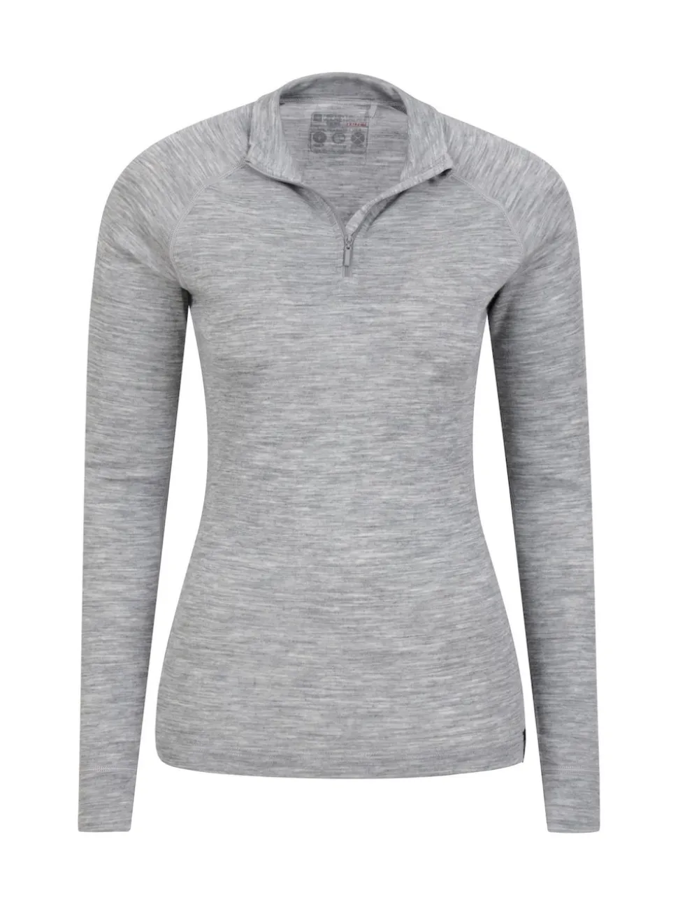 Mountain Warehouse Grey Womens Merino Zip Neck Thermal Top