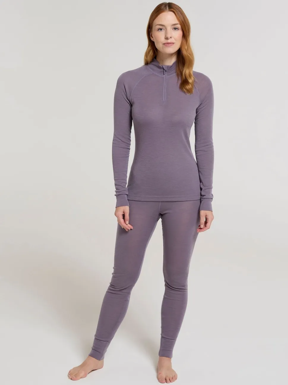 Mountain Warehouse Purple Womens Merino Zip Neck Thermal Top