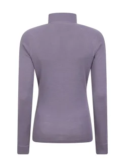 Mountain Warehouse Purple Womens Merino Zip Neck Thermal Top