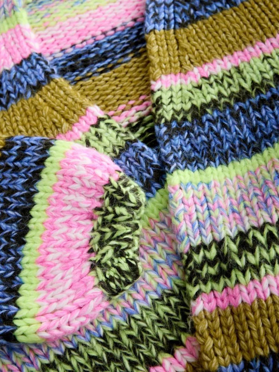 Multi Blue/Green Stripe Soft Touch Chunky Knit Cardigan