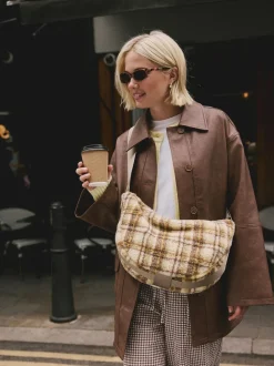 Multi Borg Sling Checkered Cross-Body Bag