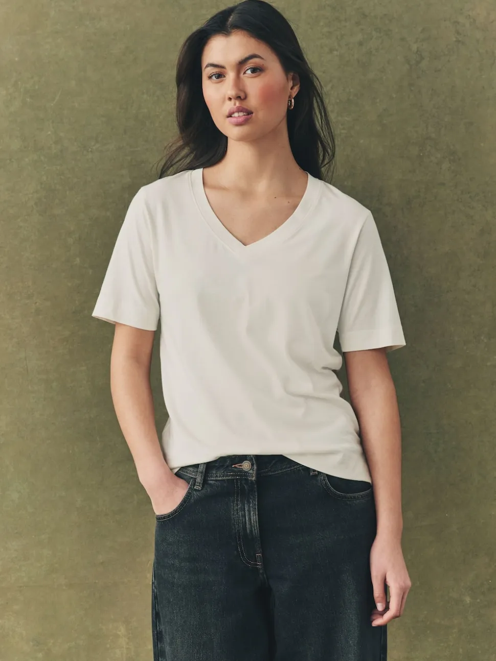 Multi Cotton Modal Slouch T-Shirt 5 Pack