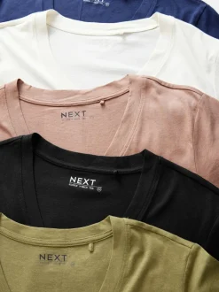 Multi Cotton Modal Slouch T-Shirt 5 Pack