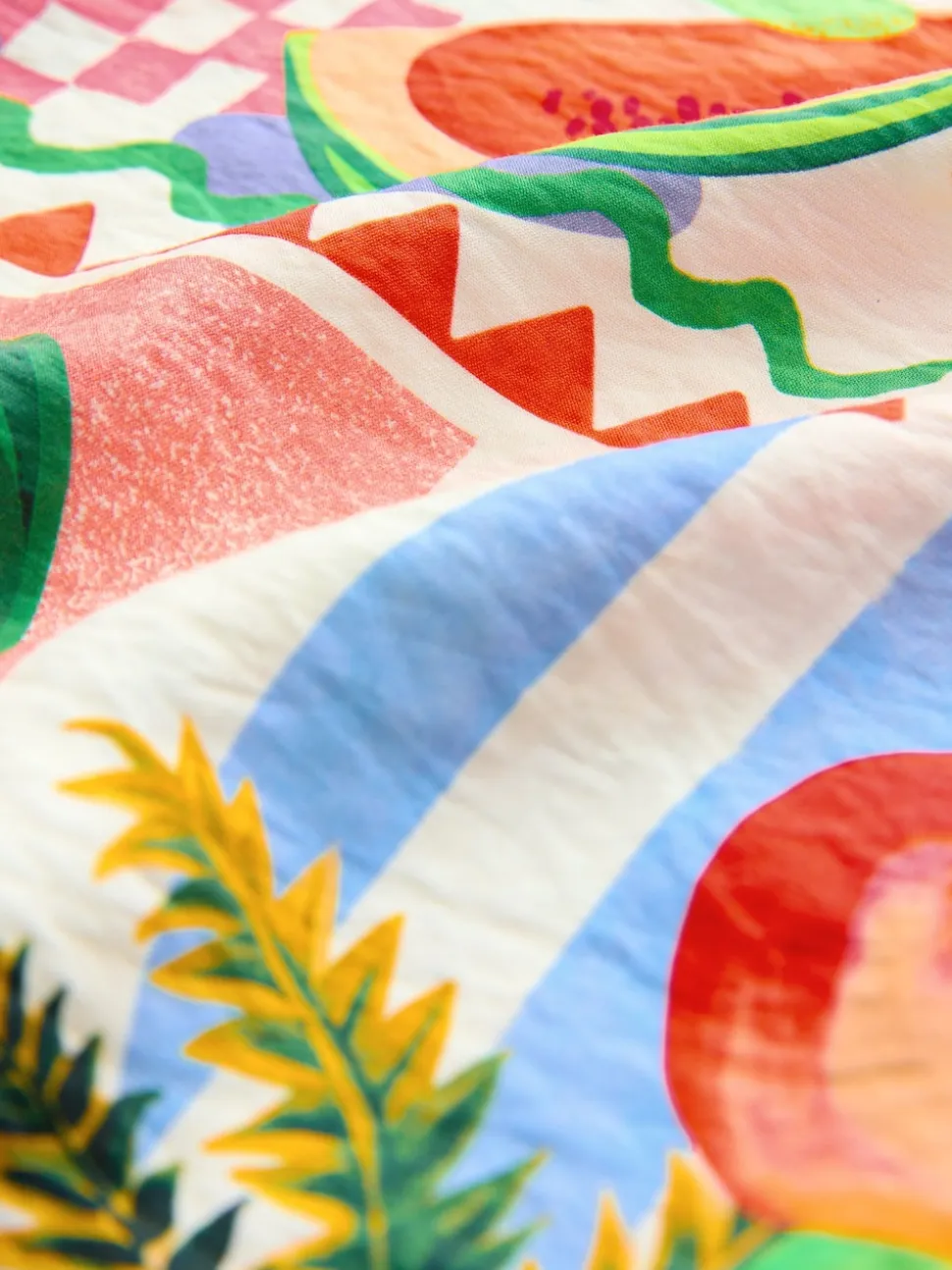 Multi Fruit Print Midi Slip Summer Dress
