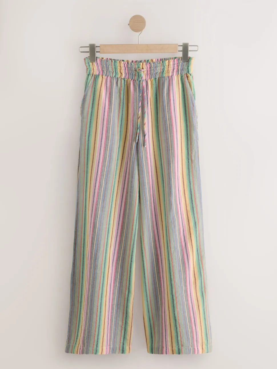Multi-Coloured Stripe Pull On Wide Leg Trousers