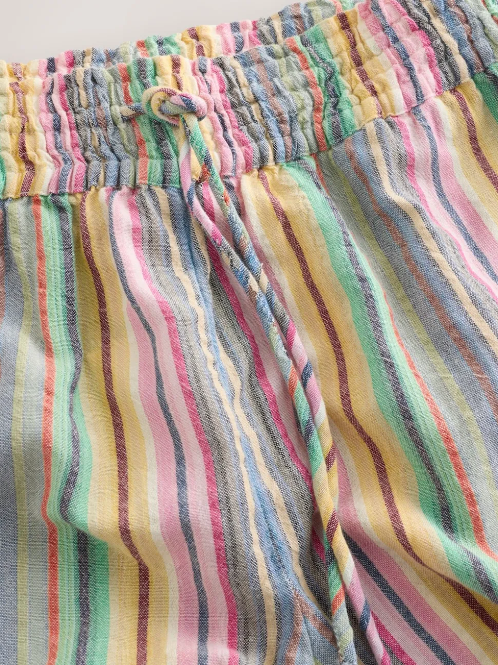 Multi-Coloured Stripe Pull On Wide Leg Trousers