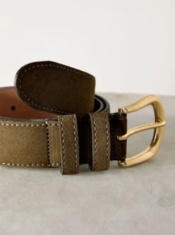 Muted Green N. Premium Made in Italy Suede Belt