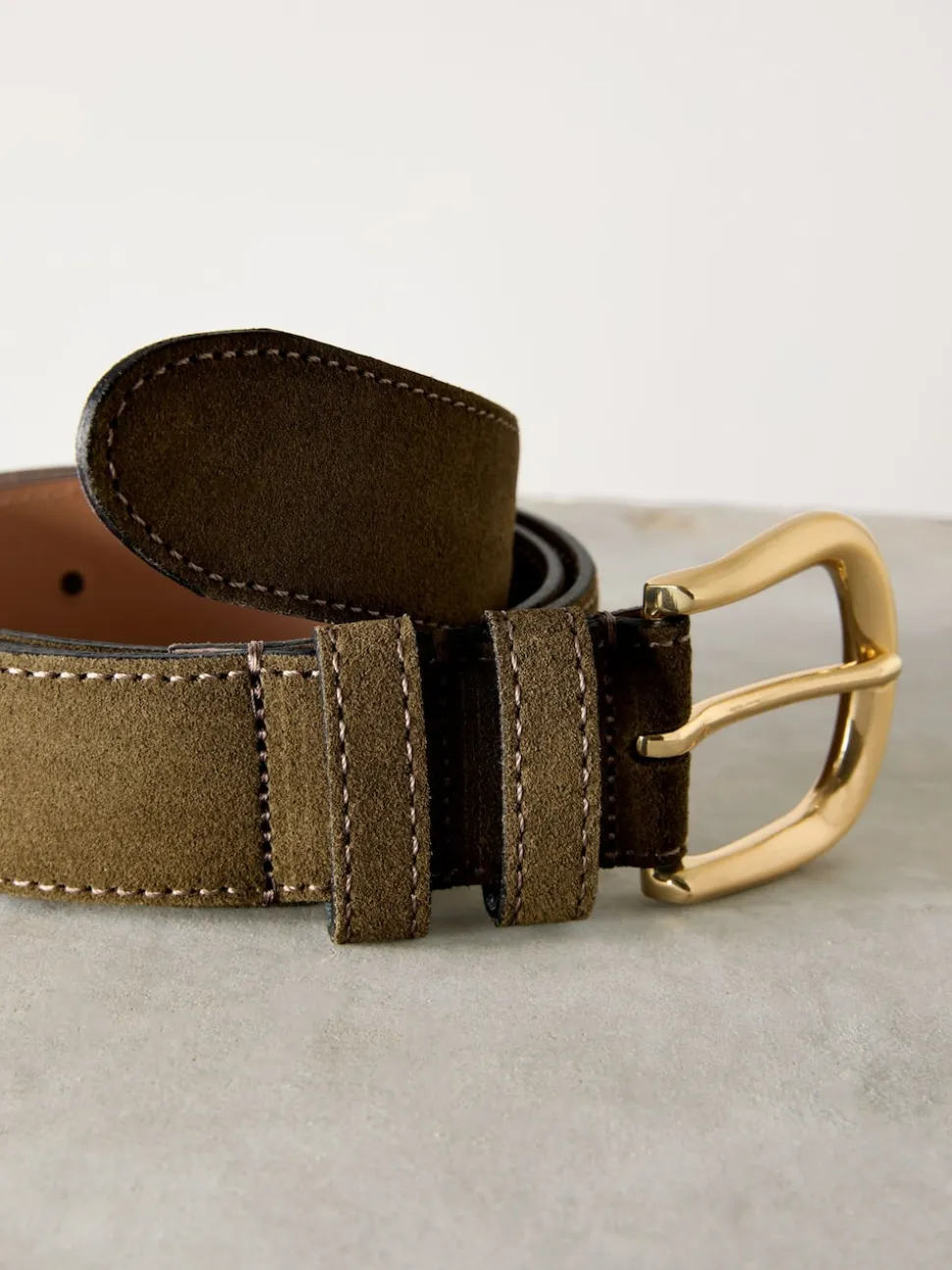Muted Green N. Premium Made in Italy Suede Belt