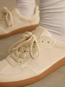 Natural Lace-Up Trainers
