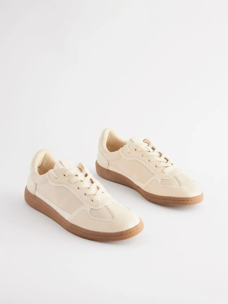 Natural Lace-Up Trainers