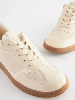 Natural Lace-Up Trainers