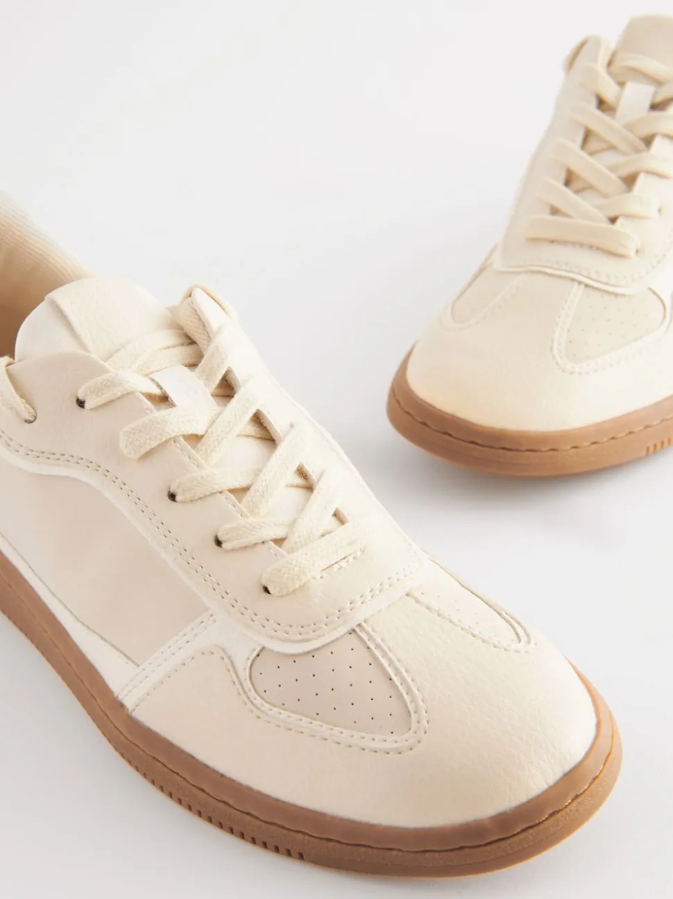 Natural Lace-Up Trainers