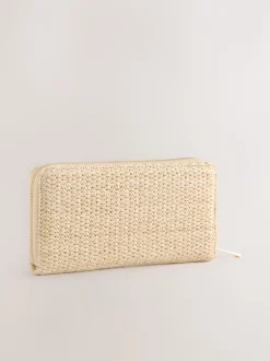 Natural Raffia Effect Purse